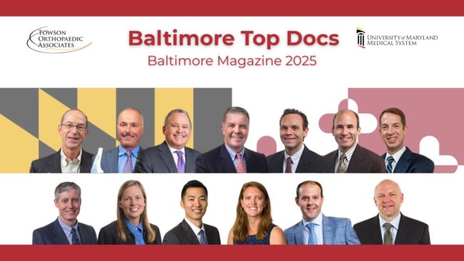 Baltimore Magazine Names 13 Towson Orthopaedic Specialists Among 2025 Top Doctors