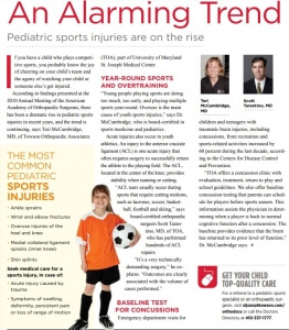 An Alarming Trend: Pediatric sports injuries are on the rise