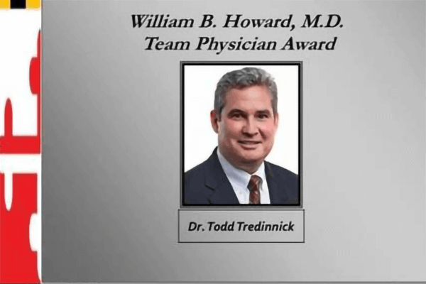 Dr. Todd Tredinnick Honored with William B. Howard Team Physician Award