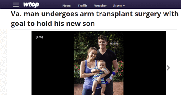Virginia Man Undergoes Arm Transplant Surgery with Goal to Hold his New Son