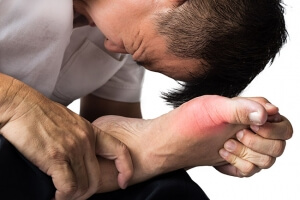 Man with pain in his foot