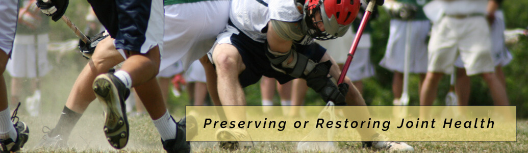 Preserving or Restoring Joint Health with lacrosse game in background